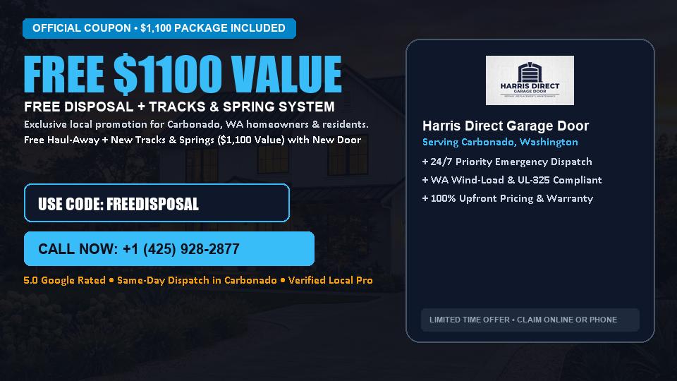 FREE Old Door Haul-Away & Heavy-Duty Tracks in Carbonado, WA - Harris Direct Garage Door